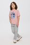 Boy's Printed Crew Neck Short Sleeve Pink T-Shirt