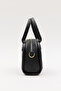 Black D26 Casual Women's Hand and Shoulder Bag with Single Zipper Compartment and Adjustable Long Strap Detail - 3
