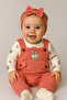 Rabbit Embroidered Baby Girl Jumpsuit (Without Bandana)