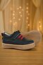 Anatomical Genuine Leather Soft Black Elastic Velcro Children's Shoes