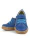 Anatomical Genuine Leather Soft Navy Blue Elastic Velcro Children's Shoes - 7