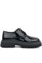 Black Patent Leather Lace-up Oxford Casual Shoes - 3