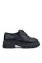 Black Wrinkled Patent Leather Genuine Leather Laced Oxford Casual Shoes - 3
