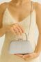 Anthracite Color Women's Evening Dress Bag with Hand and Long Chain Strap - 2