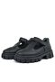 Black Matte Velcro Girls' School Shoes - 5