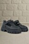 Black Matte Velcro Girls' School Shoes
