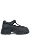 Black Matte Velcro Girls' School Shoes - 3