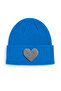 Blue Children's and Youth Beret Gray Glitter Heart Punch Pattern Luxury Wool Hat Christmas Gift - 4