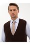 Dark Brown Slim Fit V-Neck Knitwear Vest 50317313-Vr084 - 2