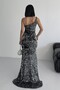 Trend Velvet Sequin Dress Gray - 4