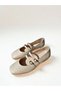 Genuine Leather Women's Beige Mary Jane Ballerinas - Handmade Daily Comfortable Shoes - 5