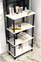 Bathroom Organizer 4-Shelf Bathroom Cabinet Convertible Multi-Purpose Cabinet Spacious Bookshelf Kitchen Shelf - 3