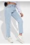 Nicowomen's High Waist Blue Snow Wash Lycra Mom Jeans Boyfrend - 2