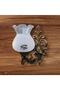 Single Handled Aplique Wooden White Glazed
