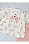 Hearted Baby Girl Set (Without Bandana) - 3
