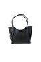 Faux Leather Large Size Women's Hand and Shoulder Bag with Snap Fastener and Ribbon Strap - 2