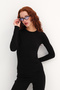 Crew Neck Basic Blouse B1496-Dk2