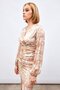 Knot Detailed Patterned Blouse - Brown - 2
