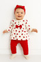 Hearted Baby Girl Set (Without Bandana) - 5