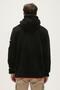 Shaggy plush full-zip black plush men's hooded sweatshirt - 4