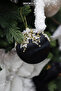 Christmas Ornament Gold Sequin 2-Piece Ball Black 10 cm
