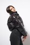 Reyna High Quality Women's Patent Leather Puffer Coat Black - 5