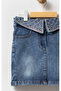 Girl's Waist Stone Embroidered Lycra Denim Jeans Skirt - 2
