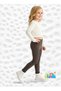 Girl Children's Ribbing Coffee Stitching Jacquard Knitted Fabric School Winter Pants Leggings - 4