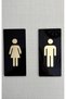 Women & Men Wc Toilet Diversion Set Black Glossy Plexiglass Self-Adhesive 7X15 cm - 5