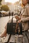 Black Color Stylish and Modern Design Women's Hand and Shoulder Bag with Scarf Detail - 3