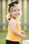 Girl's Mustard Violet Halter Neck Sleeveless Bodysuit with Bow Bandana Newborn Set - 3