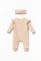 Baby Girl Cotton Long Sleeve Bandana Front Buttoned Jumpsuit - 4