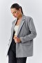 4516 Women's Sheepskin Blazer Jacket Gray - 4