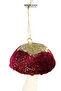 Christmas Ornament Velvet Mushroom Burgundy 14 cm - 3