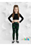 Jacquard Lycra Knitted Fabric Winter Black Green Patterned Girls Leggings