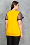 Women's Large Size Yellow Lace Detailed Blouse 65n23383 - 3