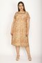 Women's Large Size Colorful Lined Chiffon Dress 65n26549 - 6