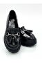 Buckle High and Light Sole Girl's School Loafer Shoes P Black Patent Leather - 5