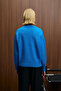 Norsha Women's V-Neck Soft Textured Relaxed Fit Knitwear Blue Sweater - 6