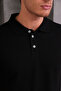 Men's Slim Fit Slim Fit Cotton Soft Texture Breathable Fabric Non Curling Collar Black Polo Neck T-Shirt - 3
