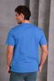 Unisex Slim Fit Slim Fit 100% Cotton Soft Textured Blue Crew Neck T-Shirt - 6