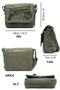Small Khaki Green Shoulder Bag Canvas Bag School Tablet Casual Bag - 3