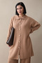 Buttoned Triple Camel Knitwear Set - 3