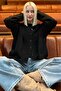 Black Comfortable Fit Buttoned Knitwear Women's Cardigan Mg2552 - 6
