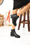 Double-Zip Women's Boots - BLACK LEATHER - 2