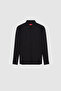 Slim Fit Black Oxford Button-Down Collar Easy-Iron Embroidered Detail Cotton Shirt - 5