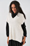 Women's V-Neck Knitwear Sweater 15925 - Ecru - 3