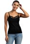 Women's Wool Undershirt with Thin Straps and Lace - Warm and Flexible Ribbed Fabric Hasyün - 2