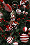 Christmas Ornament Glittered Inverted Leg Branch Red White 75 cm - 4