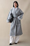 Shepherd Stitched Belted Gray Stamp Coat - 4